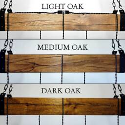 Wooden Beam Chandelier - Rustic Oak Pendant Light For Kitchen Island & Dining Table - thumbnail 4