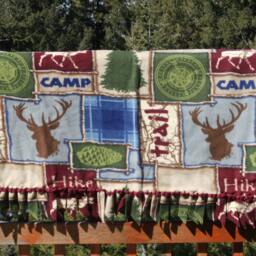Fleece Blanket - Camp Hike Lodge Print With Woven Edge Father's Day - thumbnail 3