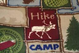 Fleece Blanket - Camp Hike Lodge Print With Woven Edge Father's Day - thumbnail 2