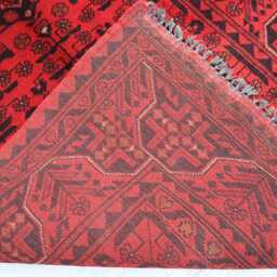 3x5 Ft Red Bokhara Afghan Rug, Turkmen Oriental Geometric Khal Mohammedi Bukhara Handmade Livingroom, D??cor Office Area Rug - thumbnail 4