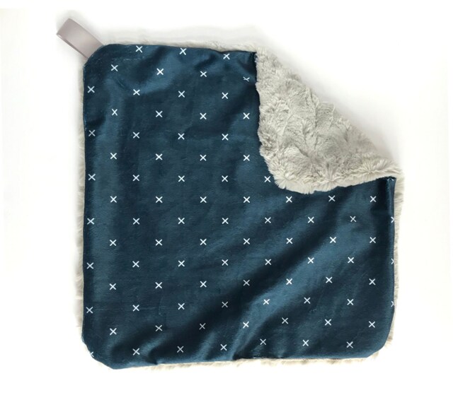 Lovey, Security Blanket, Blankie, Minky Baby X New Gift, Slate Blue Mini Blanket - image 1