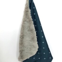 Lovey, Security Blanket, Blankie, Minky Baby X New Gift, Slate Blue Mini Blanket - thumbnail 3