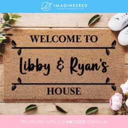 Custom Leaf Border Family Name Door Mat - Personalized Doormat Welcome Gifts For Couples Housewarming Gift Couple Rug - thumbnail 4
