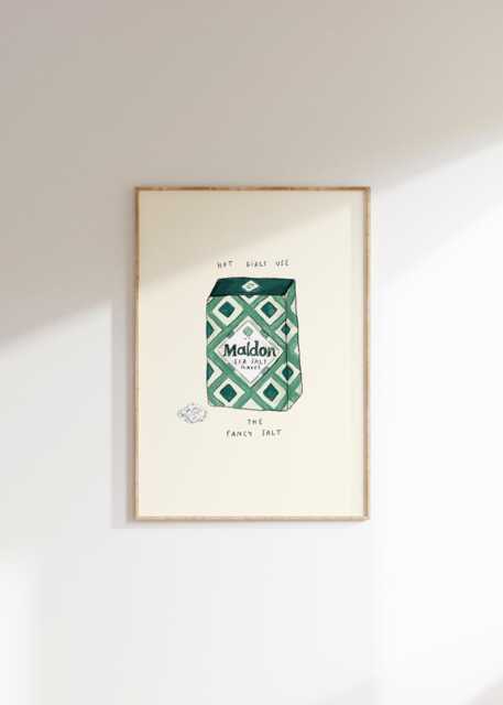 Hot Girls Use The Fancy Salt Wall Print - Food & Drink Poster Maldon Sea Illustration Trendy Aesthetic Kitchen Artwork - image 1