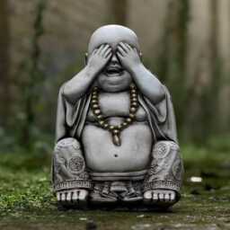 Japanese Three Wise Buddha Set Concrete Garden & Home Decoration See No Evil Speak Hear Figurines Outdoor Sculpture Trio - thumbnail 4