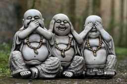 Japanese Three Wise Buddha Set Concrete Garden & Home Decoration See No Evil Speak Hear Figurines Outdoor Sculpture Trio