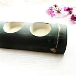 Ceramic Green Bamboo Tree Tea Light Holder Candle Pottery Home Decor Decoration Meditation Asian Style Feng Shui Zen Aromatherapy Clay Earth - thumbnail 2