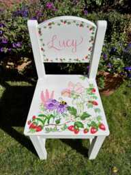 Hand-Painted Personalized Children's Chair Unique Nursery Decor - Hand Painted Bespoke Personalised Chair