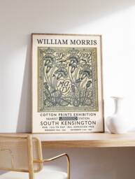 William Morris Print, Exhibition Poster, Vintage Wall Art, Flower Pattern, Floral Art Nouveau - thumbnail 1