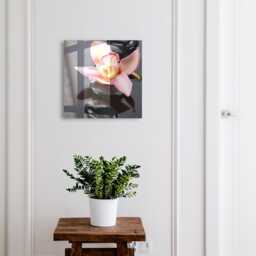 Orchid Stones Wall Mounted Key Cabinet, Black Industrial Box, Minimalist Flowers & Plants, For Lovers Of Elegance - thumbnail 1