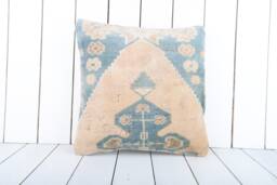 Vintage Turkish Kilim Pillow Cover - 16x16 - thumbnail 1