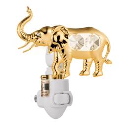24K Gold Plated Elephant Handcrafted Luxury Night Light Decorated Swarovski Crystals Bedroom Bathroom Kids Room Kitchen Gift Premium Decor