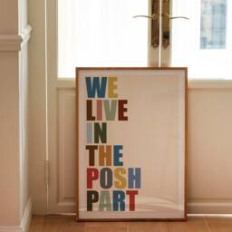 We Live in The Posh Part Print, Fun Wall Art, Funny Poster, Funky Home Decor, Bold Typography Trendy, Gallery Wall, Colourful Art - thumbnail 2