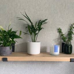Handmade Industrial Scaffold Board Brackets Raw Steel Shelving, Flat Bar Design - thumbnail 3