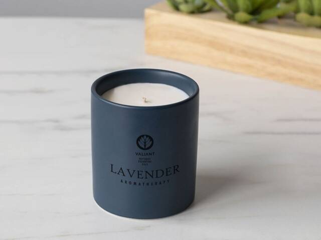 Lavender - Single-Note Aromatherapy Candle Pure, Therapeutic-Grade Essential Oil Soy Wax in Ceramic Jar - image 1