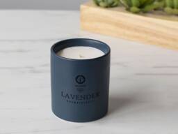 Lavender - Single-Note Aromatherapy Candle Pure, Therapeutic-Grade Essential Oil Soy Wax in Ceramic Jar - thumbnail 1