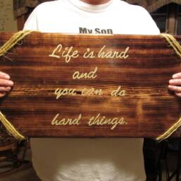 Inspirational Wall Decor, Sign On Wood, Wood Saying, Life Is Hard Sign, Burnt Rustic Decor - thumbnail 2