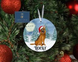Personalised Christmas Tree Decoration, German Shepherd Xmas Dec, Black & Brown Hanging Ornament, Metal - thumbnail 1