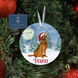 Personalised Christmas Tree Decoration, German Shepherd Xmas Dec, Black & Brown Hanging Ornament, Metal - thumbnail 2