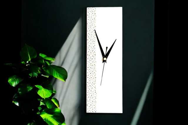 Hand Painted Wall Clock Minimalist White Ceramic Clock - 30cm - image 1