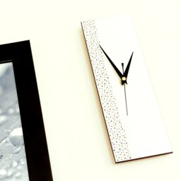 Hand Painted Wall Clock Minimalist White Ceramic Clock - 30cm - thumbnail 2