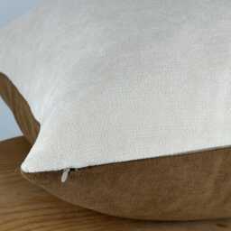 Brown Beige Chenille Pillow Cover, Two-Tone Neutral Home Decor - thumbnail 2
