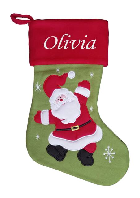 Personalised Christmas Stocking Luxury Embroidered Xmas Stockings Sack Boy Girl Santa - image 1