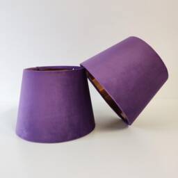 Purple French Drum Lampshade in Velvet - Choice Of Lining - thumbnail 2
