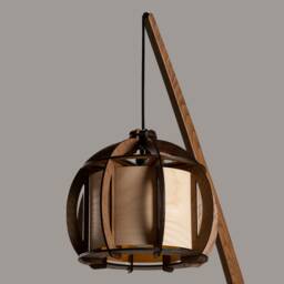 Wood Floor Lamp, Custom Design Lamp & Lighting, Wood Veneer Mid Century Modern Unique Character Lighting, Handmade - thumbnail 3