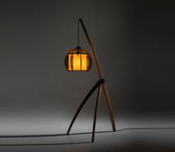 Wood Floor Lamp, Custom Design Lamp & Lighting, Wood Veneer Mid Century Modern Unique Character Lighting, Handmade