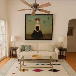 Handmade Wool Moroccan Rug White Beni Ourain Style - thumbnail 2