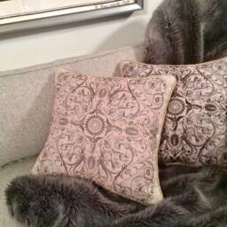 Angela Pillow - Purple On Linen - thumbnail 4