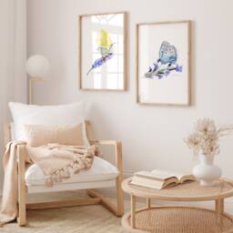 Butterfly Watercolor Art Prints, Set Of 2, Romantic Wall Decor - thumbnail 3