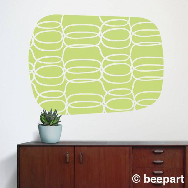 Mid Century Abstract Vinyl Wall Decal Geometric Pattern Wall Sticker - image 1