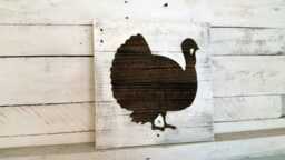 Thanksgiving Decor - Wood Turkey Sign Wall Fall Decorations Farmhouse Home - thumbnail 1