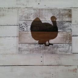 Thanksgiving Decor - Wood Turkey Sign Wall Fall Decorations Farmhouse Home - thumbnail 2