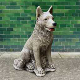 Massive Concrete German Shepherd Sculpture Handmade Dog Figure Stone Pet Ornament Cement Loyal Statue Memorial Decor Dog Lover Gift - thumbnail 4