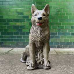 Massive Concrete German Shepherd Sculpture Handmade Dog Figure Stone Pet Ornament Cement Loyal Statue Memorial Decor Dog Lover Gift - thumbnail 1