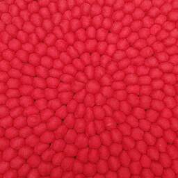 Handmade Red Felt Ball Rug Wool Pom Nursery Decor - thumbnail 3