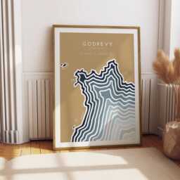 Godrevy Coastline Print Minimalist Cornish Coastal Art - Free Personalisation - thumbnail 3