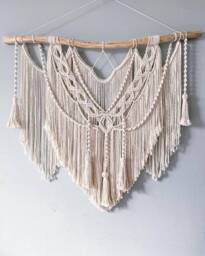 Above Bed Decor, Extra Large Macrame Wall Hanging, Mural, Headboard, Ivory Eco Nursery Decor