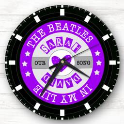 Purple Vinyl Record Any Song Custom Gift Personalised Clock