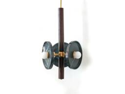 Triple Black Veined Marble & Wenge Wood Pendant Light Gold Vanity Lamp Foyer Kitchen Island