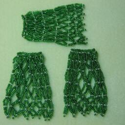 Seed Beaded Christmas Ornament Sleeves, Green & Gold, Set Of 3 - thumbnail 2