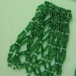 Seed Beaded Christmas Ornament Sleeves, Green & Gold, Set Of 3 - thumbnail 3
