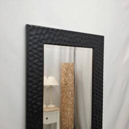 Modern Tall Full Length Wall Mirror Black Gloss Finish 3D Carved Wood Frame Bevelled Edge Glass 165x53cm Rectangular Home Interior Decor - thumbnail 2