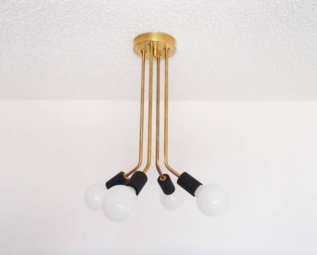 Modern Flush Mount - 4 Arm Ceiling Light Atomic Dining Room Contemporary Bedroom Kitchen Lighting Hallway Ul Listed - image 1