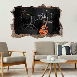 Musical Instruments Drums Guitar Concert Stage Wall Decal Sticker Mural Print Art Home Office Decor Cp46 - thumbnail 3