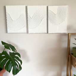 Minimalist Boho Textured Wall Art, Plaster Canvas Decor For Living Room Or Bedroom, Home Decor, Unique Gift Idea - thumbnail 3