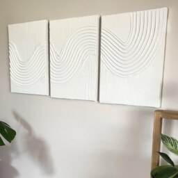 Minimalist Boho Textured Wall Art, Plaster Canvas Decor For Living Room Or Bedroom, Home Decor, Unique Gift Idea - thumbnail 2